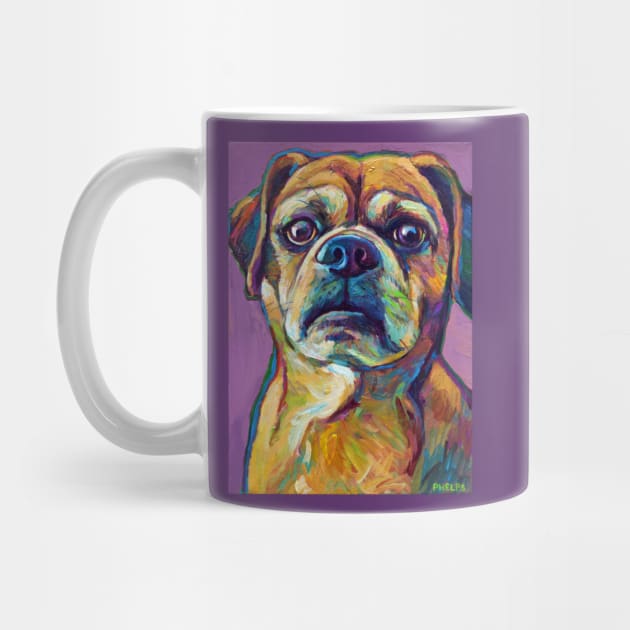 Fun Puggle Pup on Lavender by RobertPhelpsArt